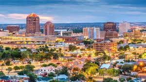 Albuquerque downtown skyline at dusk