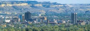 Billings Montana downtown with Rimrocks