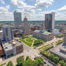 Fort Wayne Indiana downtown aerial