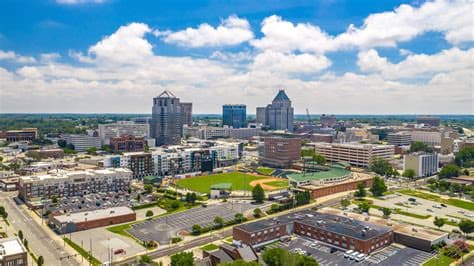 Greensboro North Carolina downtown aerial