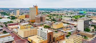 Lubbock Texas downtown aerial