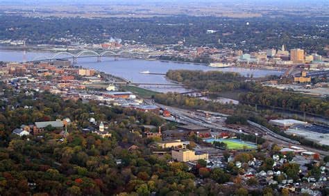 Quad Cities Mississippi River aerial