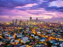 Manila Philippines skyline at twilight
