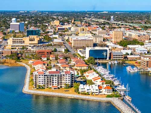 Pensacola Florida waterfront aerial