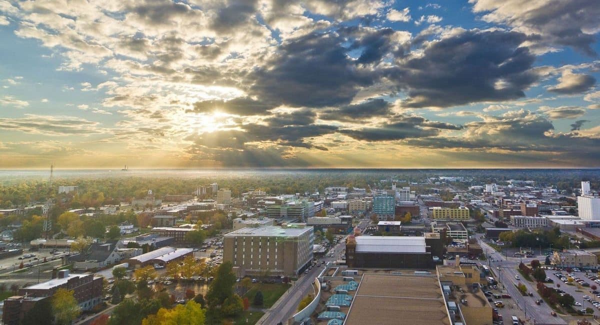 Springfield Missouri downtown aerial