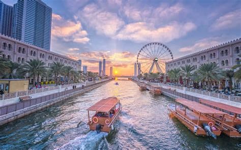 Sharjah Al Qasba canal and Eye of Emirates