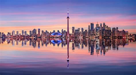 Toronto CN Tower skyline reflection